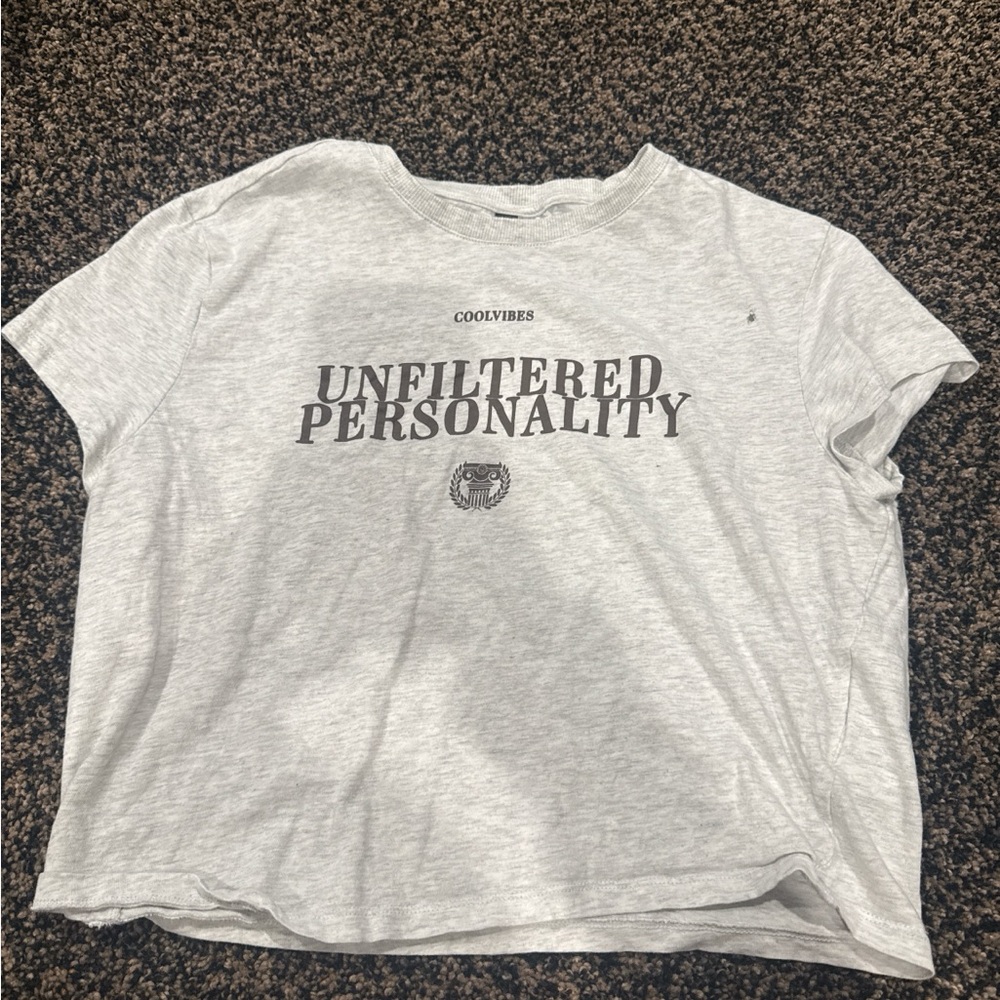 Abercrombie & Fitch Gray Graphic Crop Top